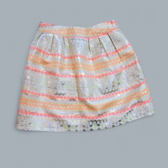 Jun & Ivy pleated Metallic gold & bright coral Skirt Size Medium - Picture 5 of 16